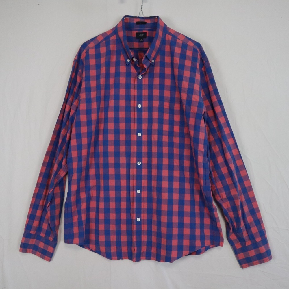 J Crew Shirt Mens XL Slim Fit Casual Button Down Plaid Long Sleeve